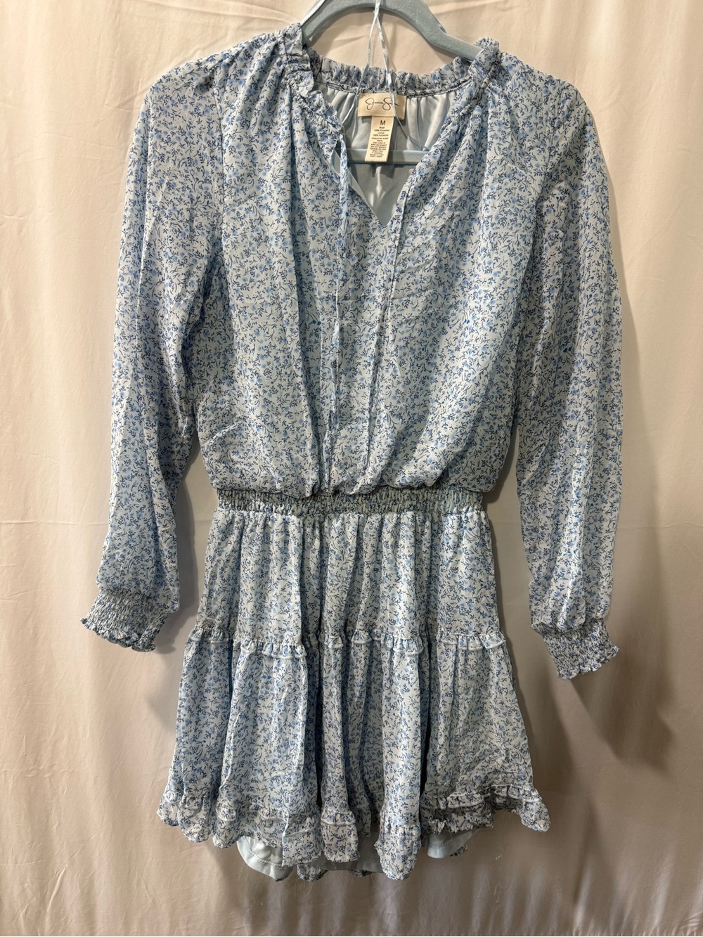 Jessica Simpson Light Blue Floral Midi Dress